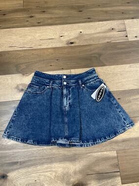 Scoop 80s Style Mini Jean Skirt Size 4 Blue Acid Wash Cotton